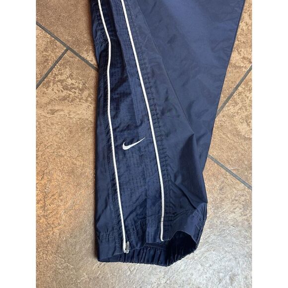 Vintage Nike Track Pants Men L Blue Windbreaker Ankle Zip Nylon Unlined 90s Y2K - Picture 3 of 10